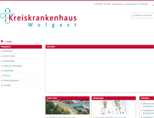 Tablet Screenshot of kreiskrankenhaus-wolgast.de
